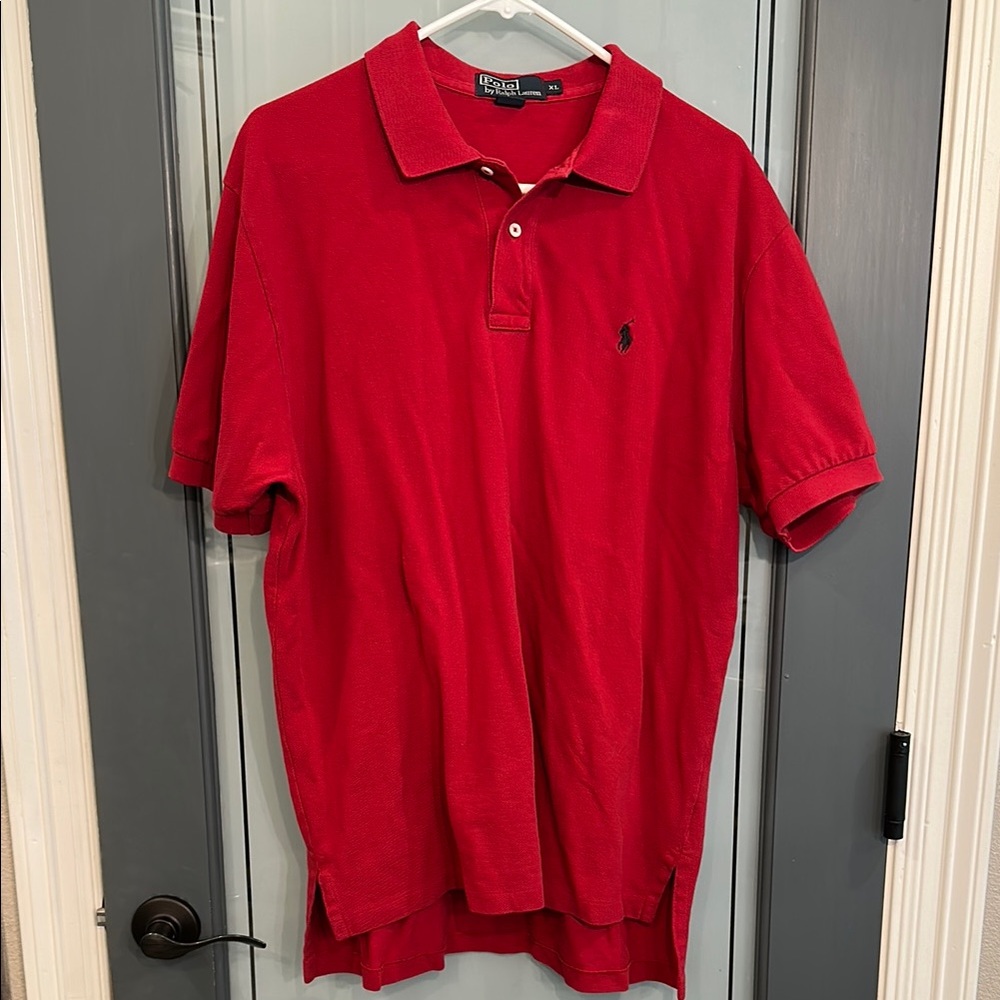 Ralph Lauren Men's Red Polo Shirt, XL